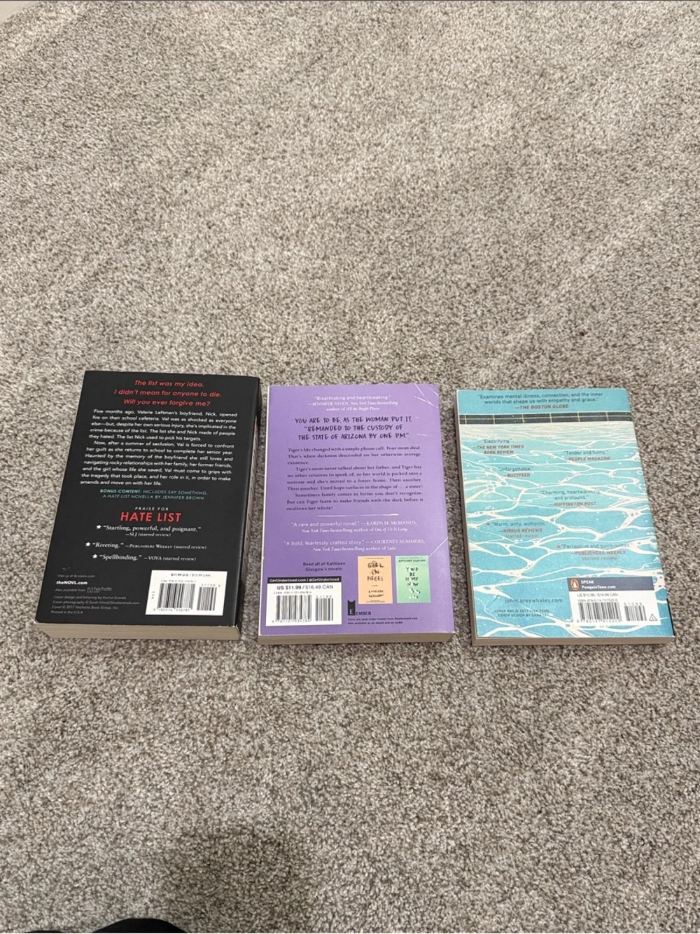 Hate List, How to Make Friends with the Dark, & Highly Illogical Behavior Books
